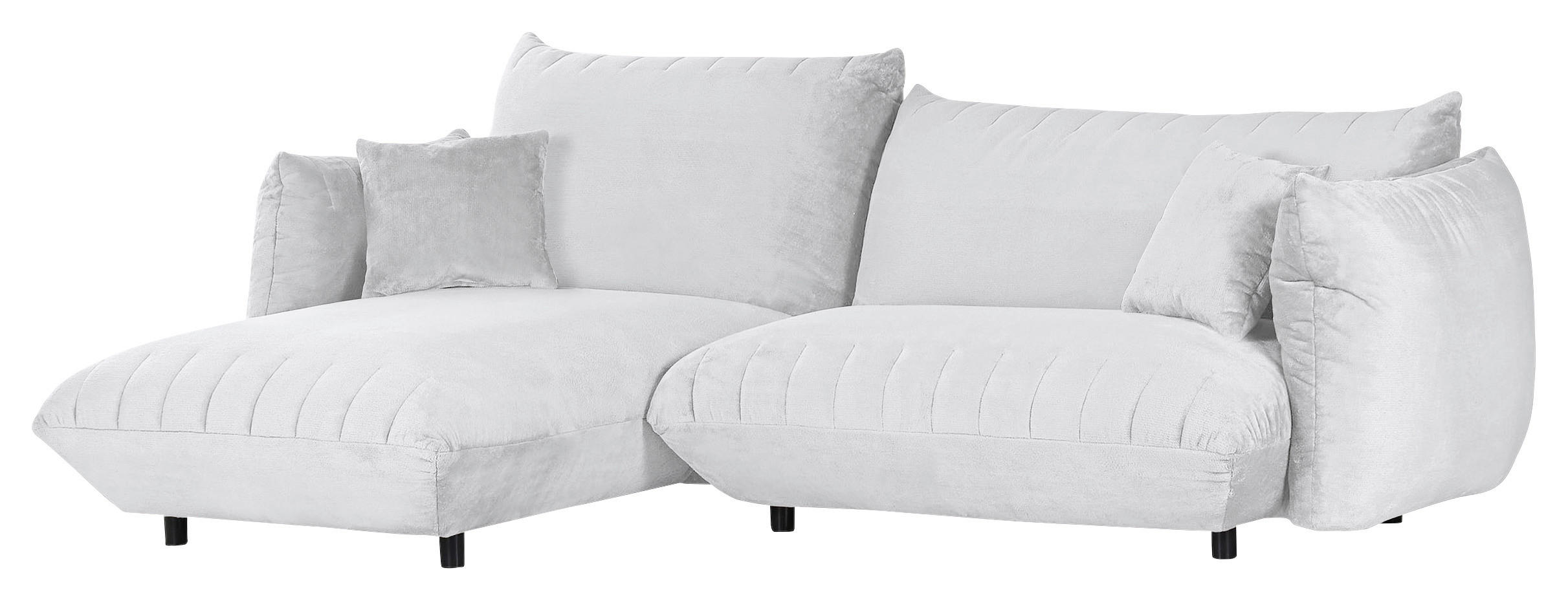 ECKSOFA Weiß Plüsch  - Schwarz/Weiß, KONVENTIONELL, Kunststoff/Textil (170/270cm) - Carryhome