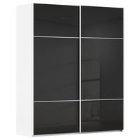 SCHWEBETÜRENSCHRANK Schwarz, Weiss  - Weiss/Schwarz, Konventionell, Glas/Holzwerkstoff (201/223/67cm) - Novel