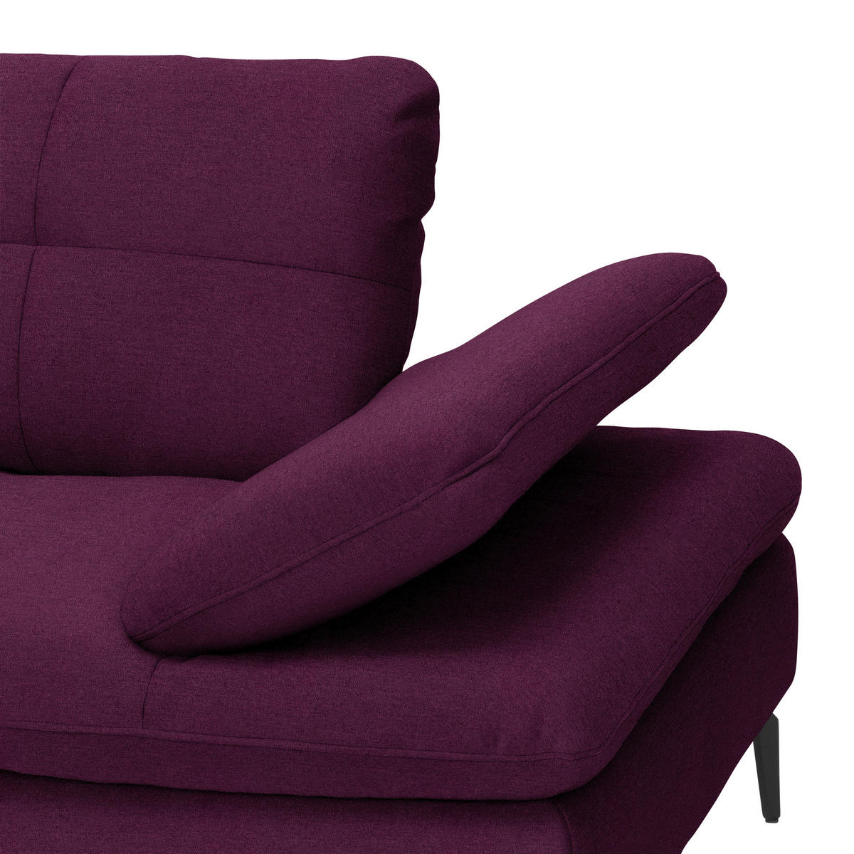 ECKSOFA in Webstoff Violett  - Violett/Schwarz, Design, Textil/Metall (179/301cm) - Chilliano
