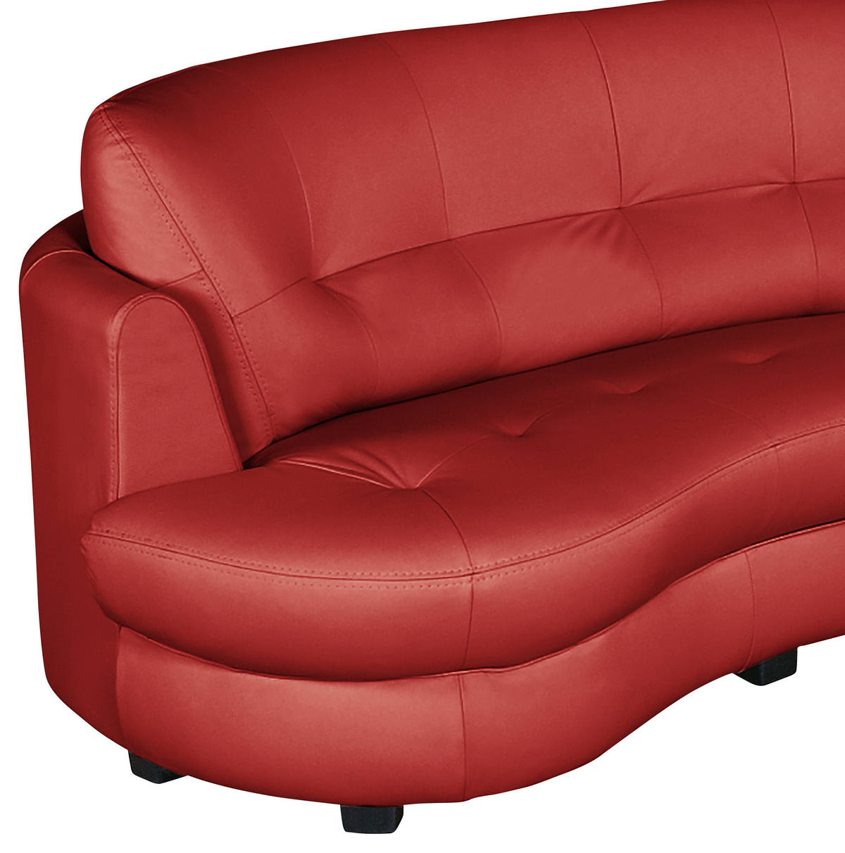 ECKSOFA in Lederlook Echtleder Rot  300/113 cm  - Rot/Schwarz, Design, Leder/Kunststoff (300/113cm) - Livetastic