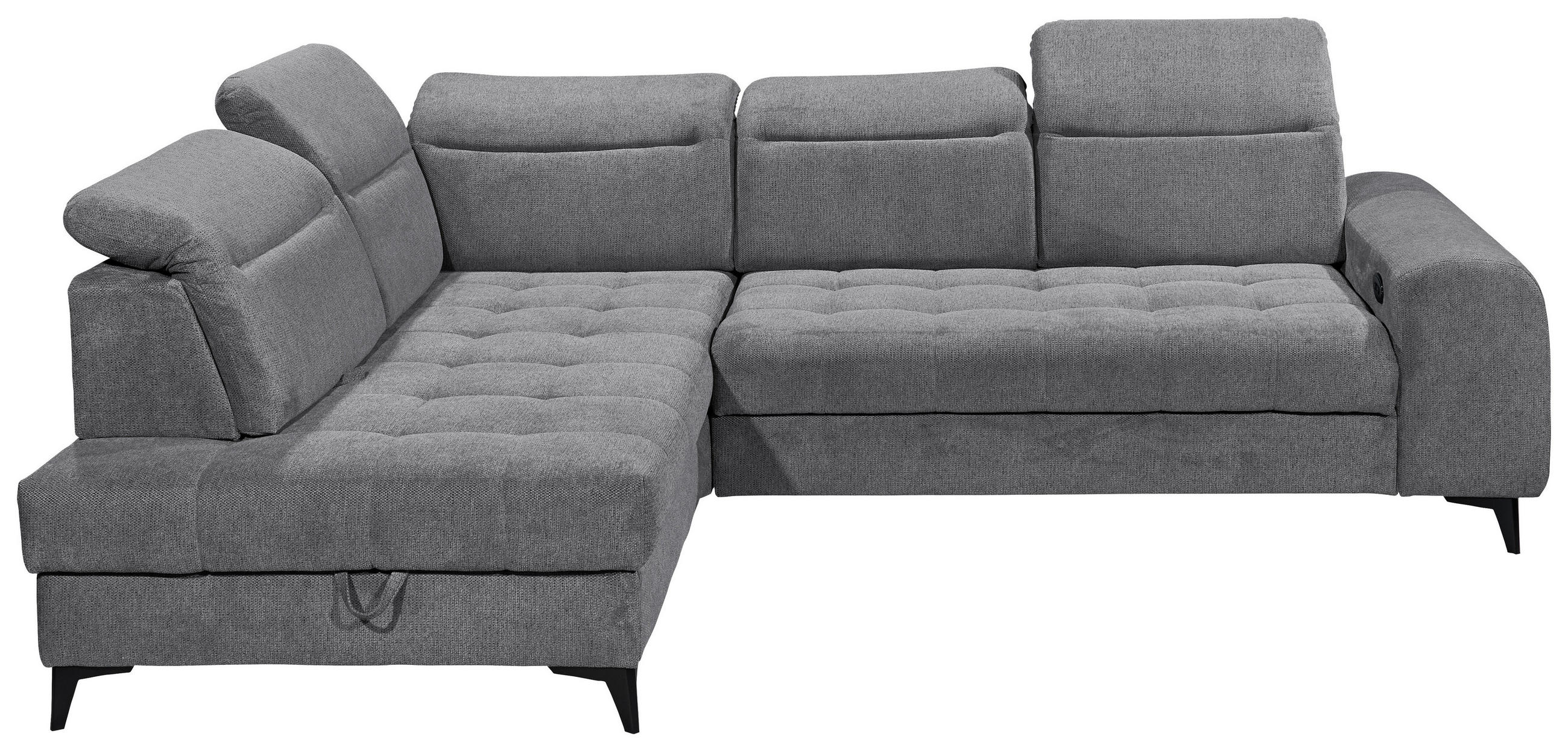 ECKSOFA Anthrazit Webstoff  - Anthrazit/Schwarz, KONVENTIONELL, Kunststoff/Textil (200/282cm) - MID.YOU