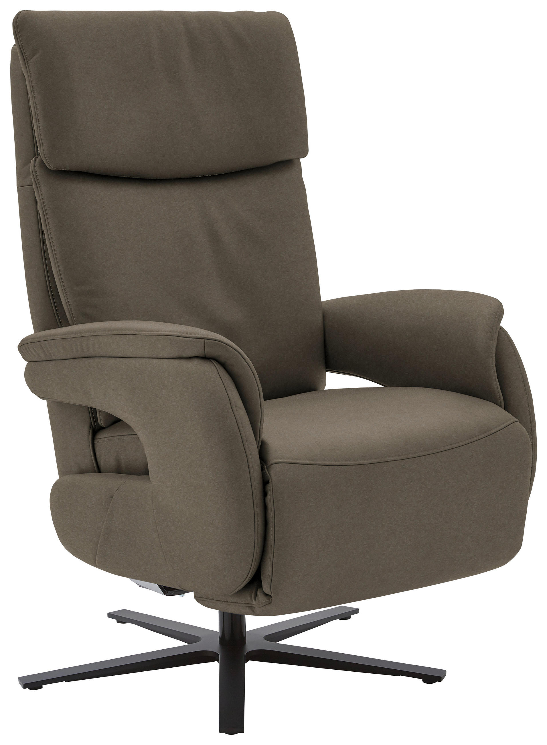 RELAXSESSEL in Leder Graubraun  - Graubraun/Schwarz, Design, Leder/Metall (70/117/85cm) - Dieter Knoll