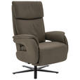 RELAXSESSEL in Leder Graubraun  - Graubraun/Schwarz, Design, Leder/Metall (70/117/85cm) - Dieter Knoll