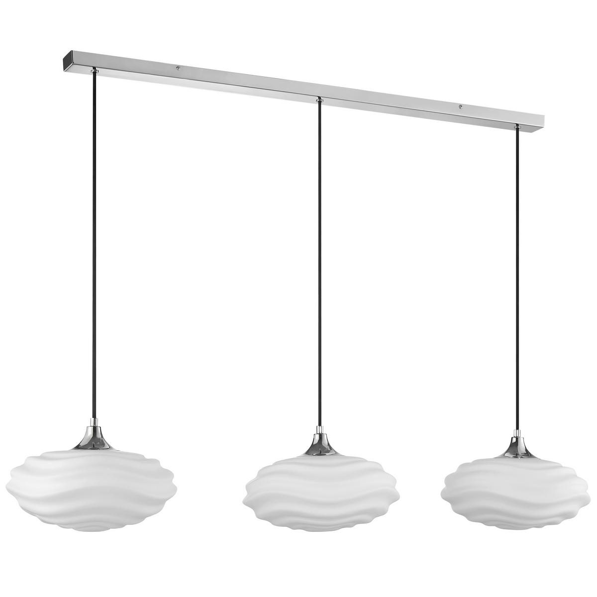 HÄNGELEUCHTE Sand 120/30/120 cm   - Chromfarben/Weiß, Design, Glas/Metall (120/30/120cm) - Brilliant