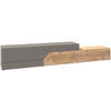 LOWBOARD Grau, Wildeiche  288/50/44,6 cm  - Wildeiche/Grau, Design, Holz/Holzwerkstoff (288/50/44,6cm) - Voglauer