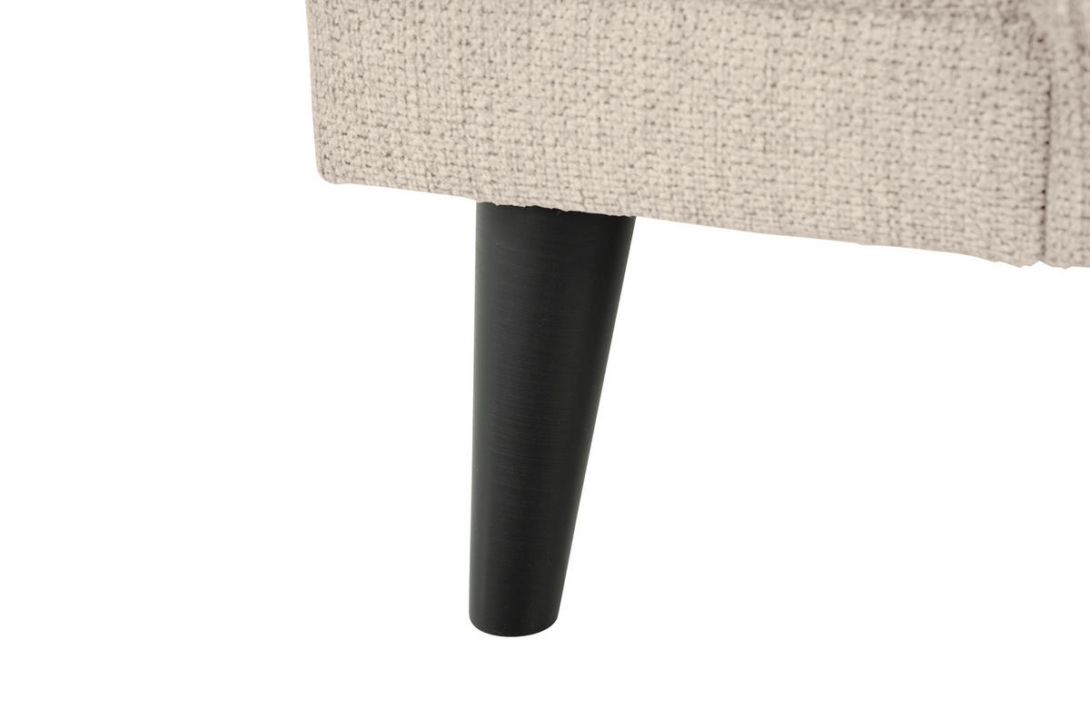 3-SITZER-SOFA OSLO_LZ Webstoff Beige  - Beige/Schwarz, Design, Holz/Textil (218/77/93cm) - MID.YOU