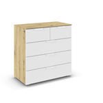 KOMMODE  in 80/81/42 cm  - Weiß/Eiche Artisan, Design, Holzwerkstoff/Metall (80/81/42cm) - Carryhome