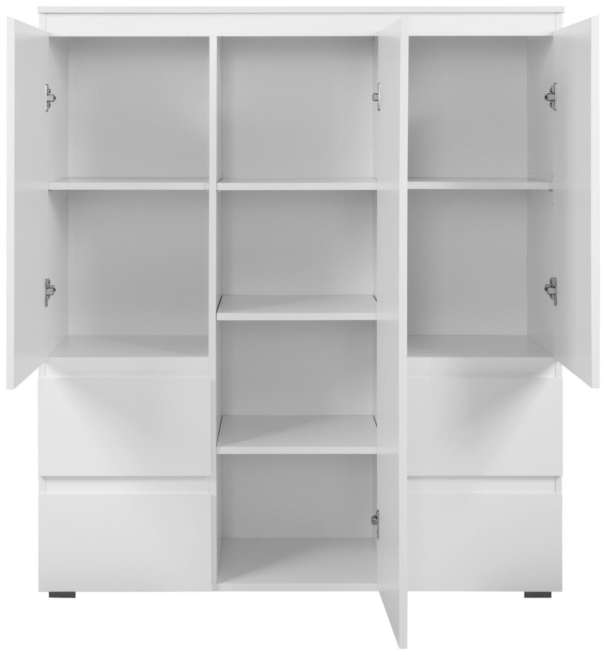 VISOKA KOMODA, bela  - bela/antracit, Design, umetna masa/leseni material (116/131/40cm) - Livetastic