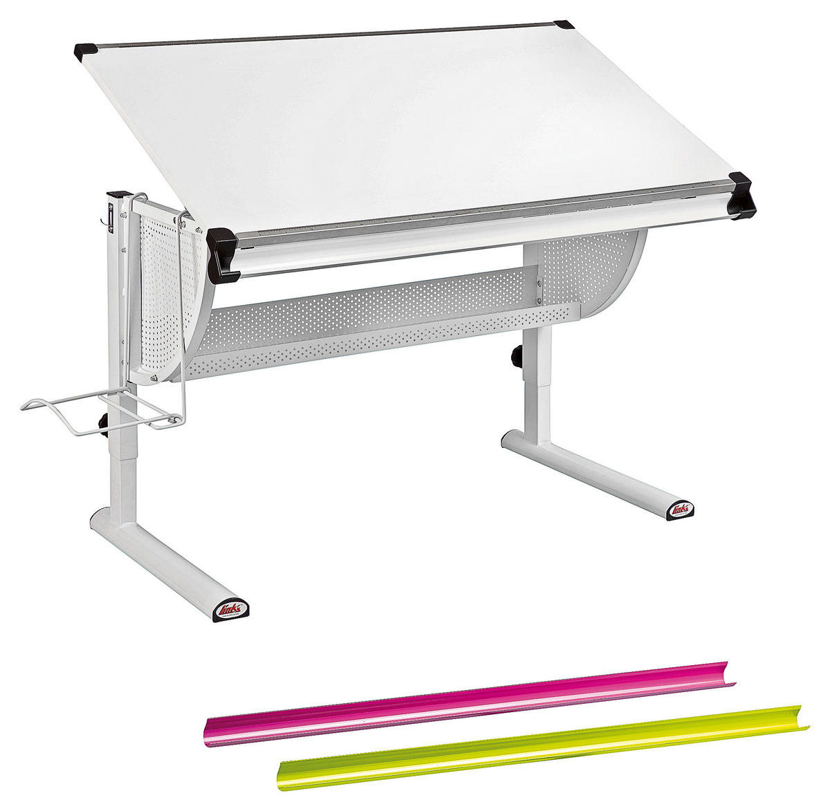 JUGENDSCHREIBTISCH 118/73/63 cm  in Grün, Weiss, Pink  - Weiss/Pink, Modern, Holzwerkstoff/Metall (118/73/63cm) - MID.YOU