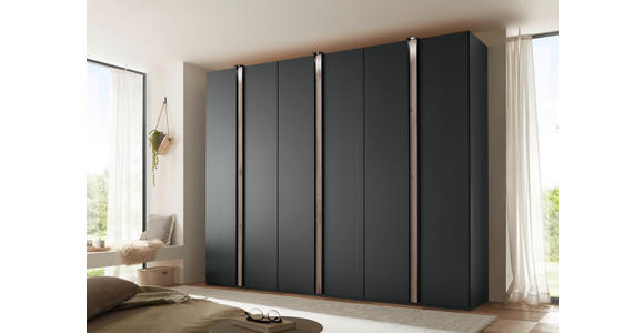 DREHTÜRENSCHRANK 300/236/58 cm 6-türig Eichefarben, Graphitfarben - Eichefarben/Graphitfarben, Design, Holzwerkstoff (300/236/58cm) - Novel