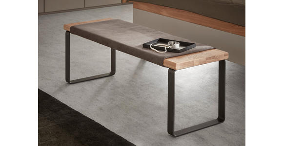 BETTBANK 120/40/38 cm   - Wildeiche/Schwarz, Design, Holz/Metall (120/40/38cm) - Dieter Knoll