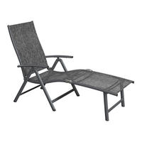 GARTENLIEGE 61/94/180 cm  - Anthrazit/Grau, Basics, Textil/Metall (61/94/180cm) - Ambia Garden