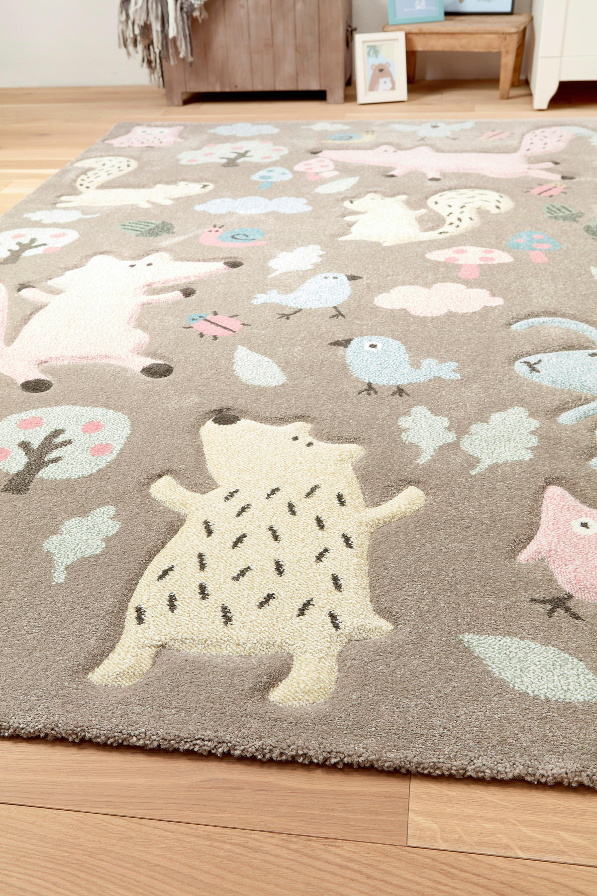 KINDERTEPPICH 133/200 cm Forest Tier  - Taupe, Trend, Textil (133/200cm) - Sigikid