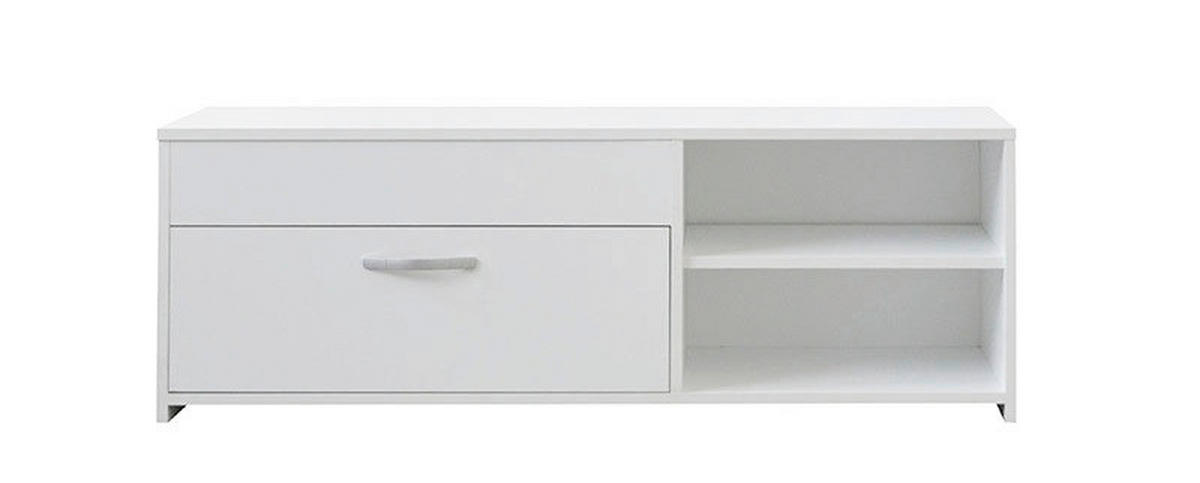 TV ELEMENT bijela   - bijela/boje aluminija, Design, drvni materijal/metal (120/32/42cm)