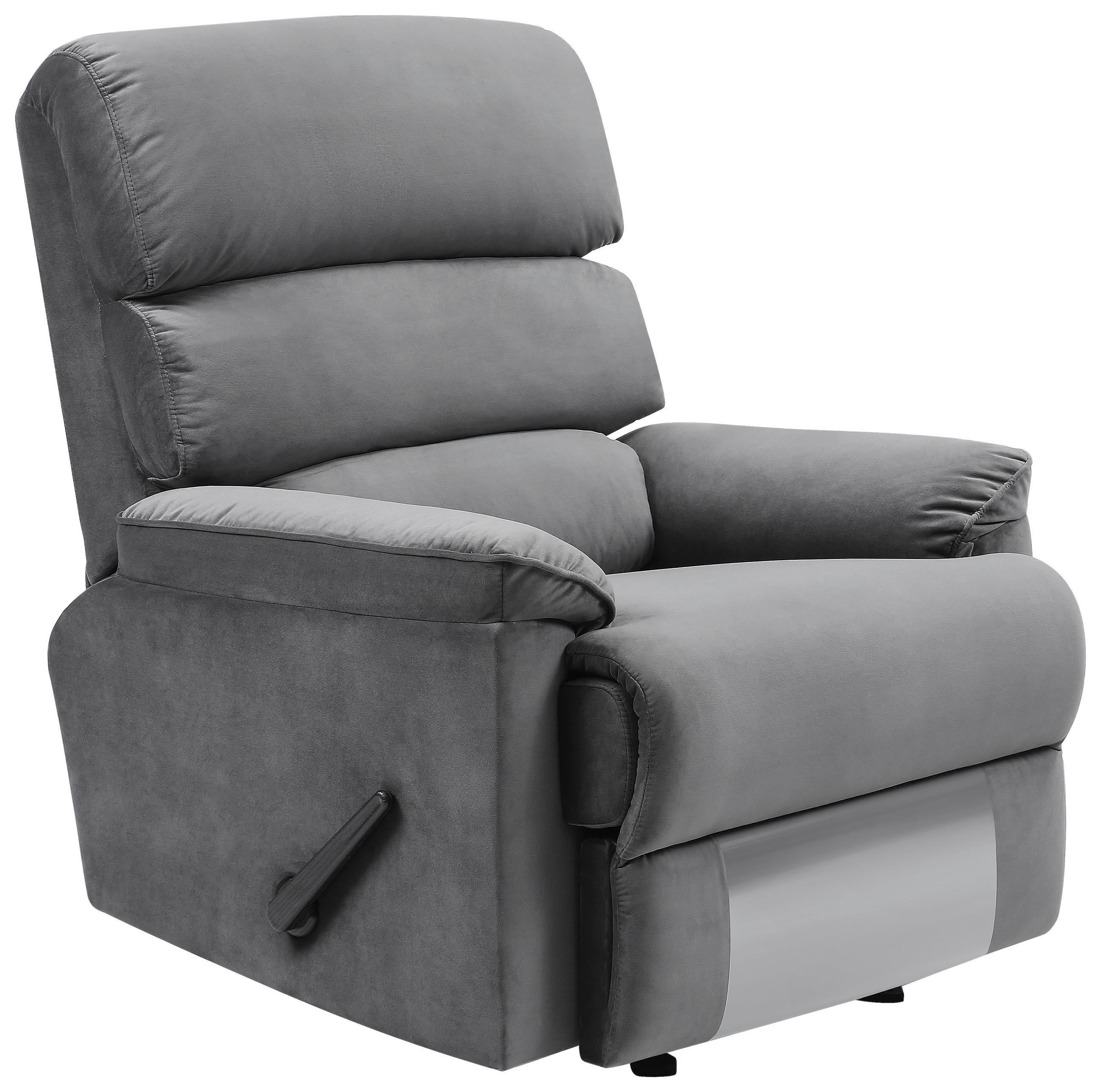 SCHAUKELSTUHL in Samt Dunkelgrau  - Dunkelgrau/Schwarz, MODERN, Textil/Metall (90/105/100cm) - MID.YOU