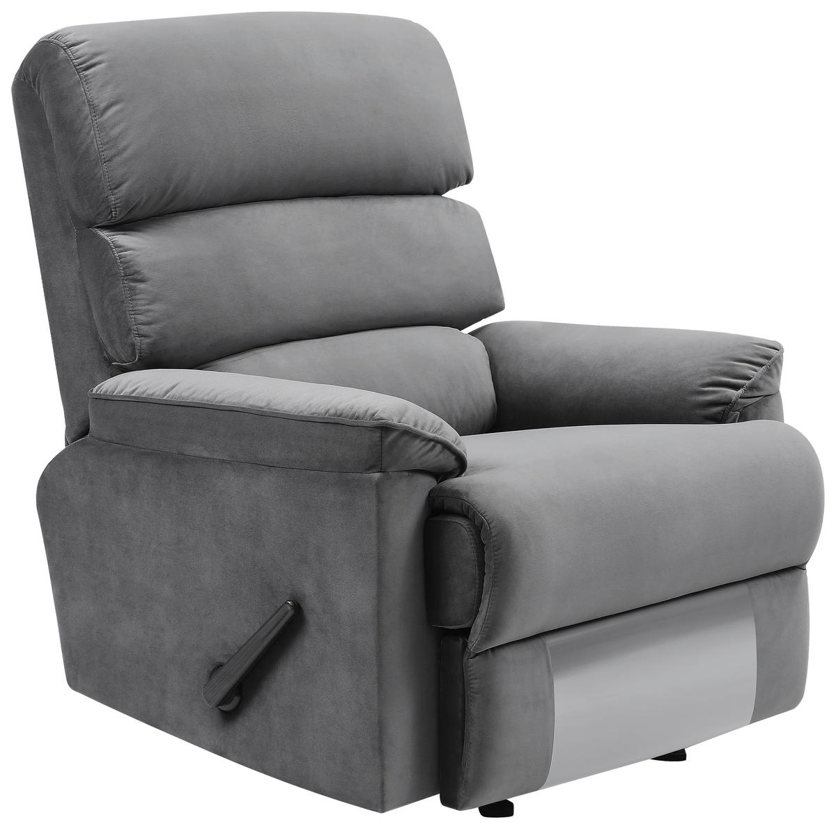 SCHAUKELSTUHL in Samt Dunkelgrau  - Dunkelgrau/Schwarz, MODERN, Textil/Metall (90/105/100cm) - MID.YOU