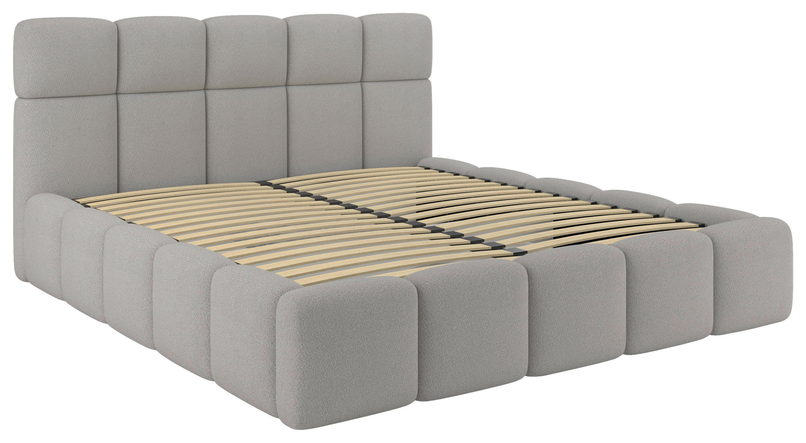 Polsterbett mit Bettkasten 180x200 cm Cloudy Champagner