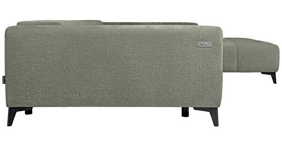 ECKSOFA  in Chenille Mintgrün  279/222 cm  - Schwarz/Mintgrün, KONVENTIONELL, Kunststoff/Textil (279/222cm) - Hom`in