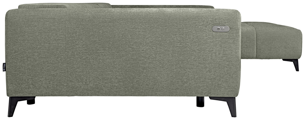 ECKSOFA  in Chenille Mintgrün  279/222 cm  - Schwarz/Mintgrün, KONVENTIONELL, Kunststoff/Textil (279/222cm) - Hom`in