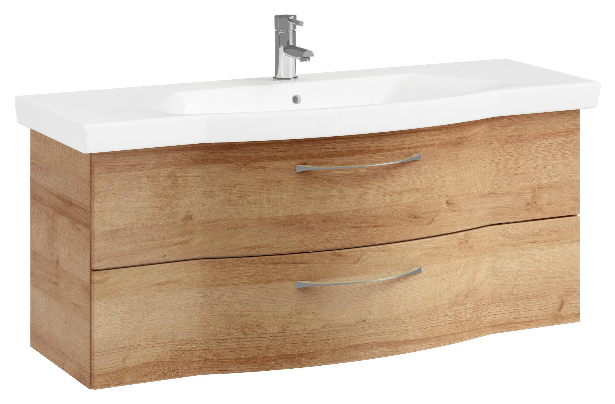 WASCHTISCHKOMBI 122 cm  - Chromfarben/Eichefarben, KONVENTIONELL, Keramik/Holzwerkstoff (122cm) - Pelipal