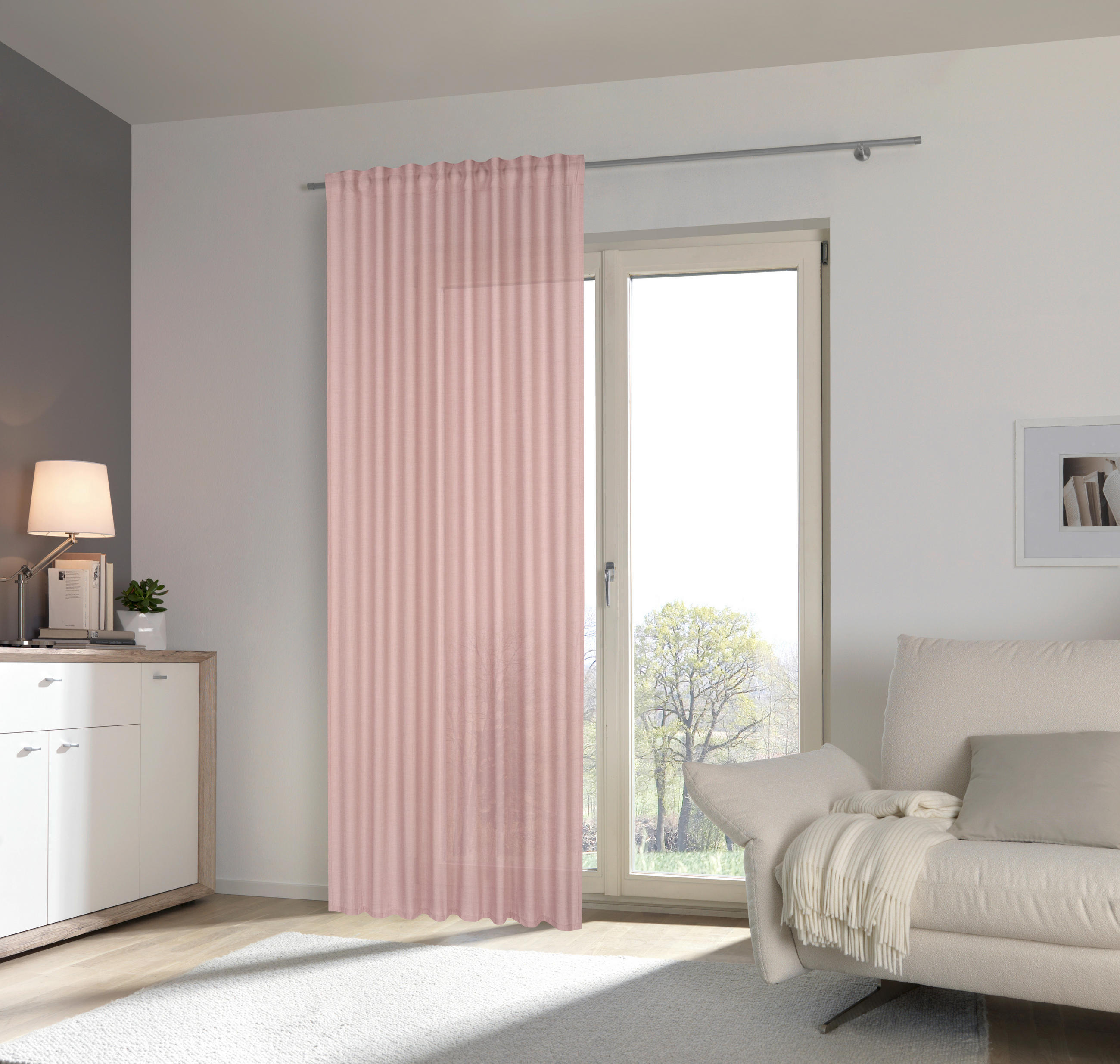 FERTIGVORHANG blickdicht  - Rosa, Basics, Textil (135/245cm) - Esposa