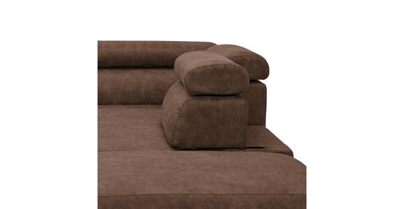 ECKSOFA Braun Lederlook  - Schwarz/Braun, Design, Kunststoff/Textil (263/230cm) - Hom`in