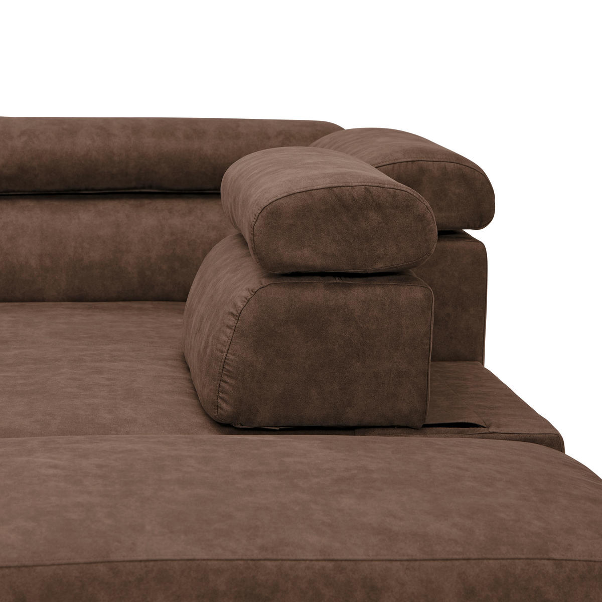 ECKSOFA Braun Lederlook  - Schwarz/Braun, Design, Kunststoff/Textil (263/230cm) - Hom`in