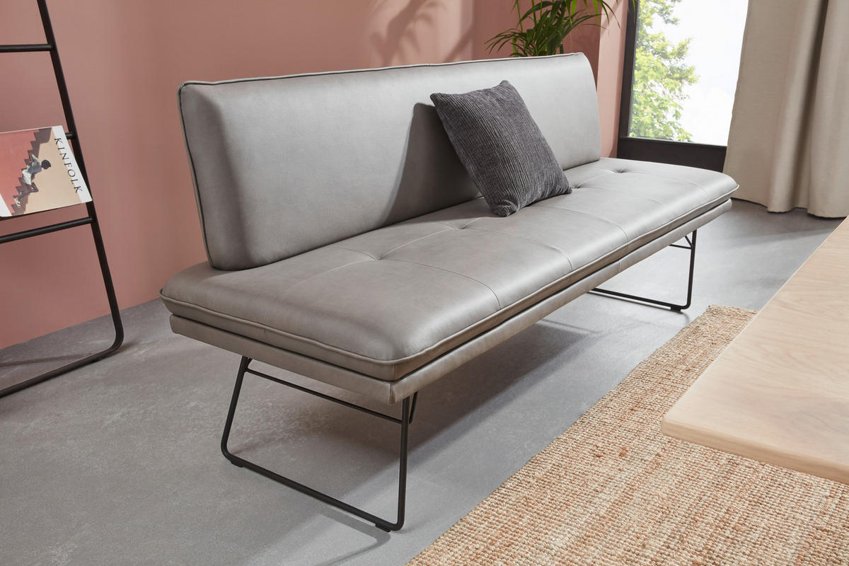 SITZBANK in Holz, Metall, Textil, Holzwerkstoff Anthrazit, Schwarz  - Anthrazit/Schwarz, Design, Holz/Holzwerkstoff (195/87/65cm) - Dieter Knoll