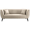 3-SITZER-SOFA Lederlook Beige  - Beige/Schwarz, MODERN, Holz/Textil (208/83/88cm) - Livetastic