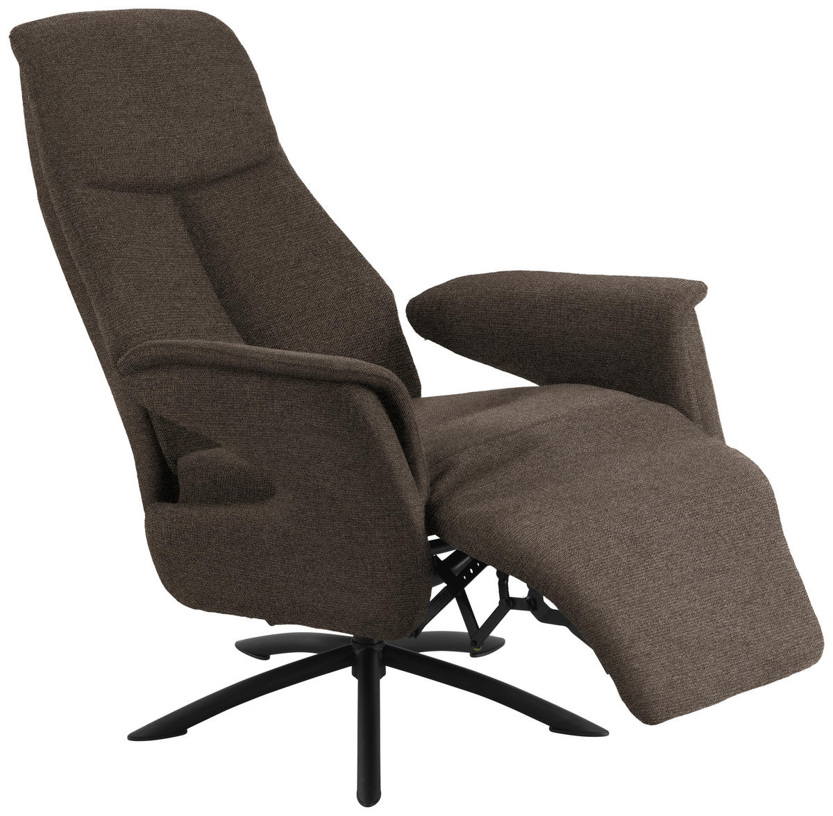 RELAXSESSEL in Textil Braun  - Schwarz/Braun, Design, Textil/Metall (73/108/86cm) - Welnova