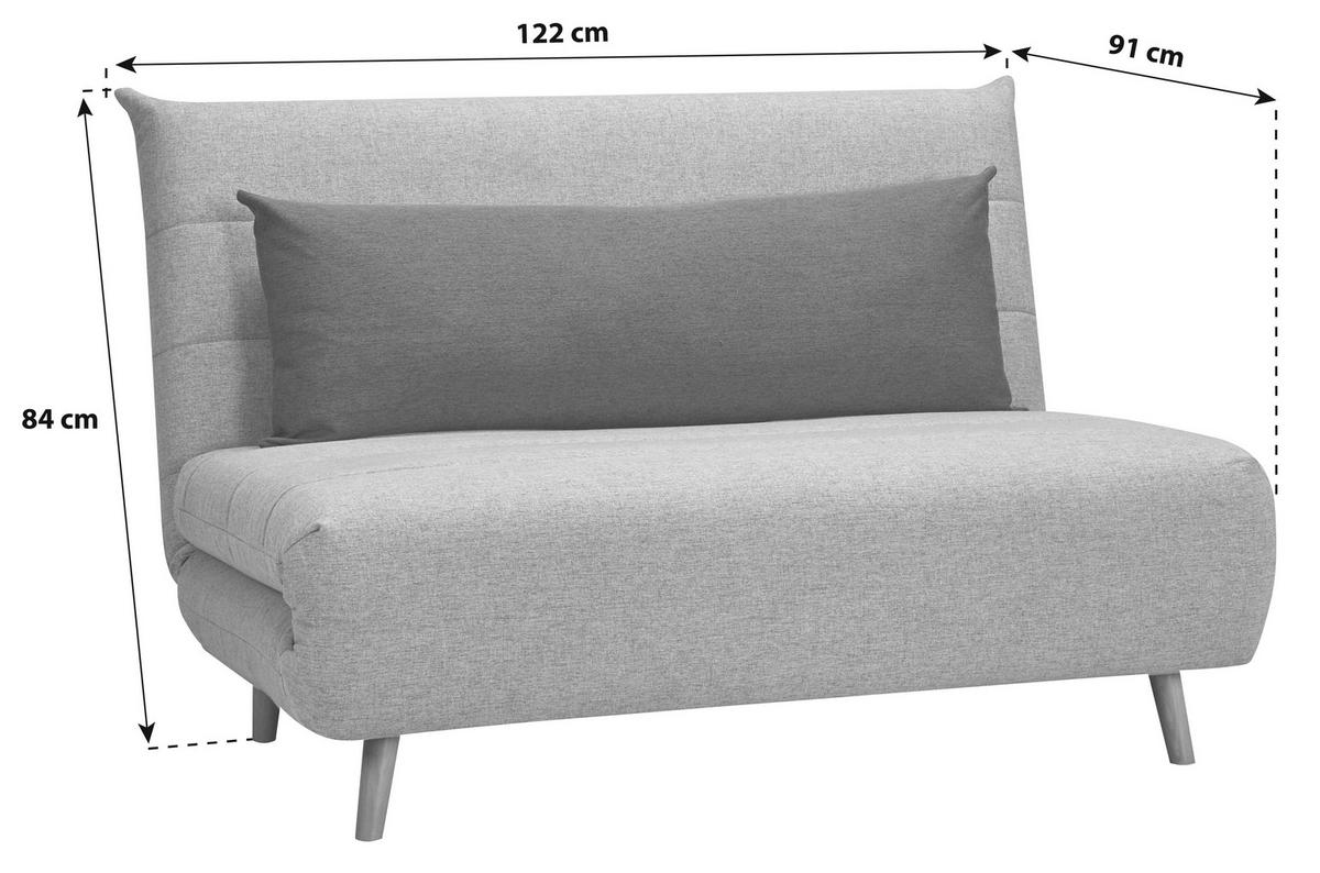 SCHLAFSOFA Webstoff Dunkelgrau  - Dunkelgrau/Hellgrau, MODERN, Holz/Kunststoff (125/84/91cm) - Livetastic