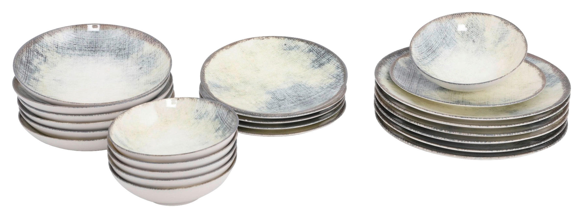 KOMBISERVICE Blau 24-teilig 6 Personen  - Blau, Basics, Keramik - P & B