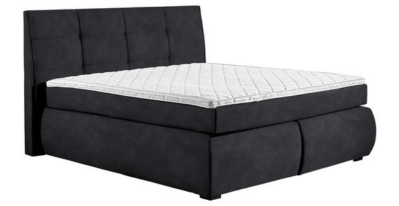 BOXSPRINGBETT 160/200 cm  in Schwarz  - Wengefarben/Schwarz, KONVENTIONELL, Holz/Textil (160/200cm) - Xora