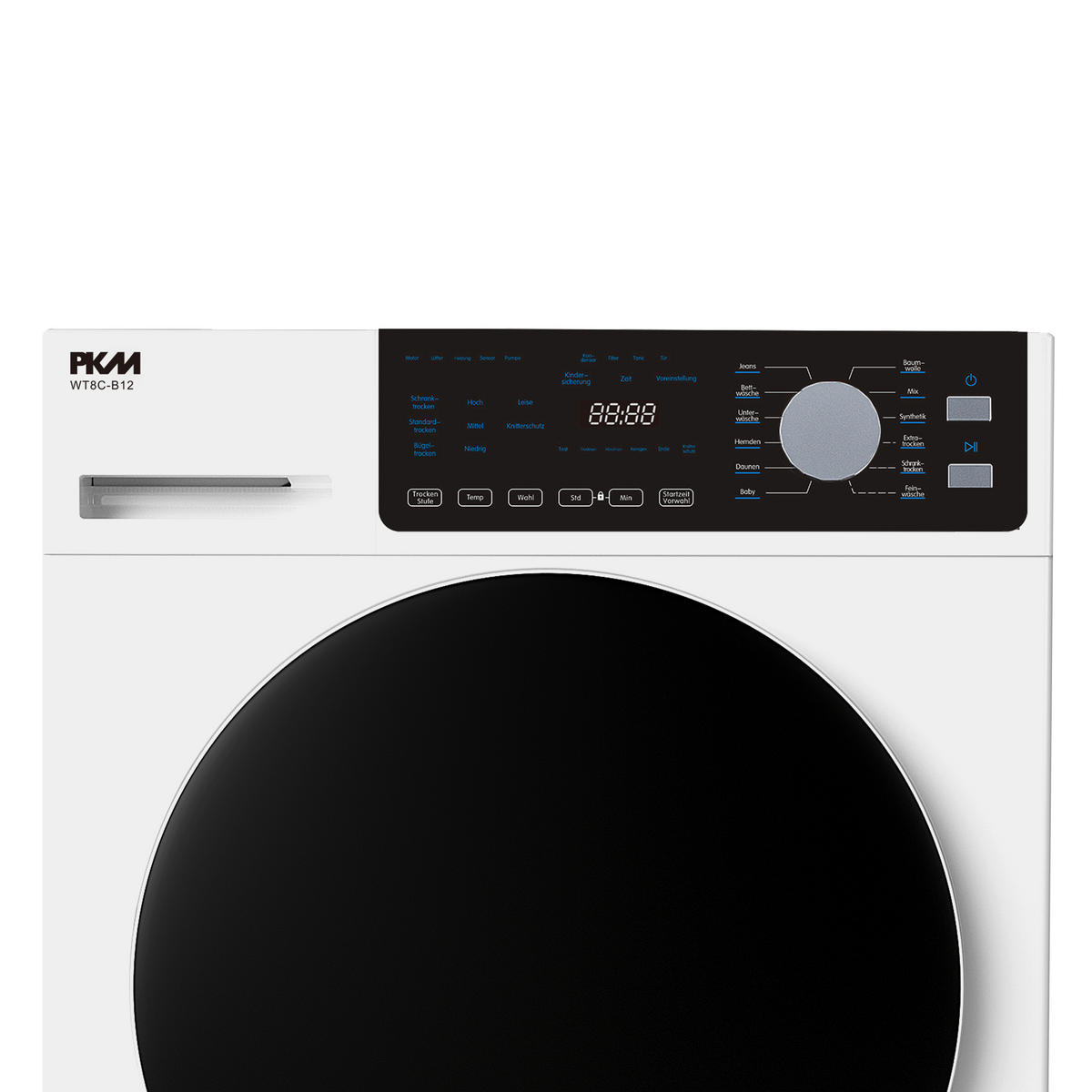 WASCHTROCKNER WT8C-B12  - Weiss/Schwarz, Basics, Kunststoff/Metall (60/83/66cm) - PKM