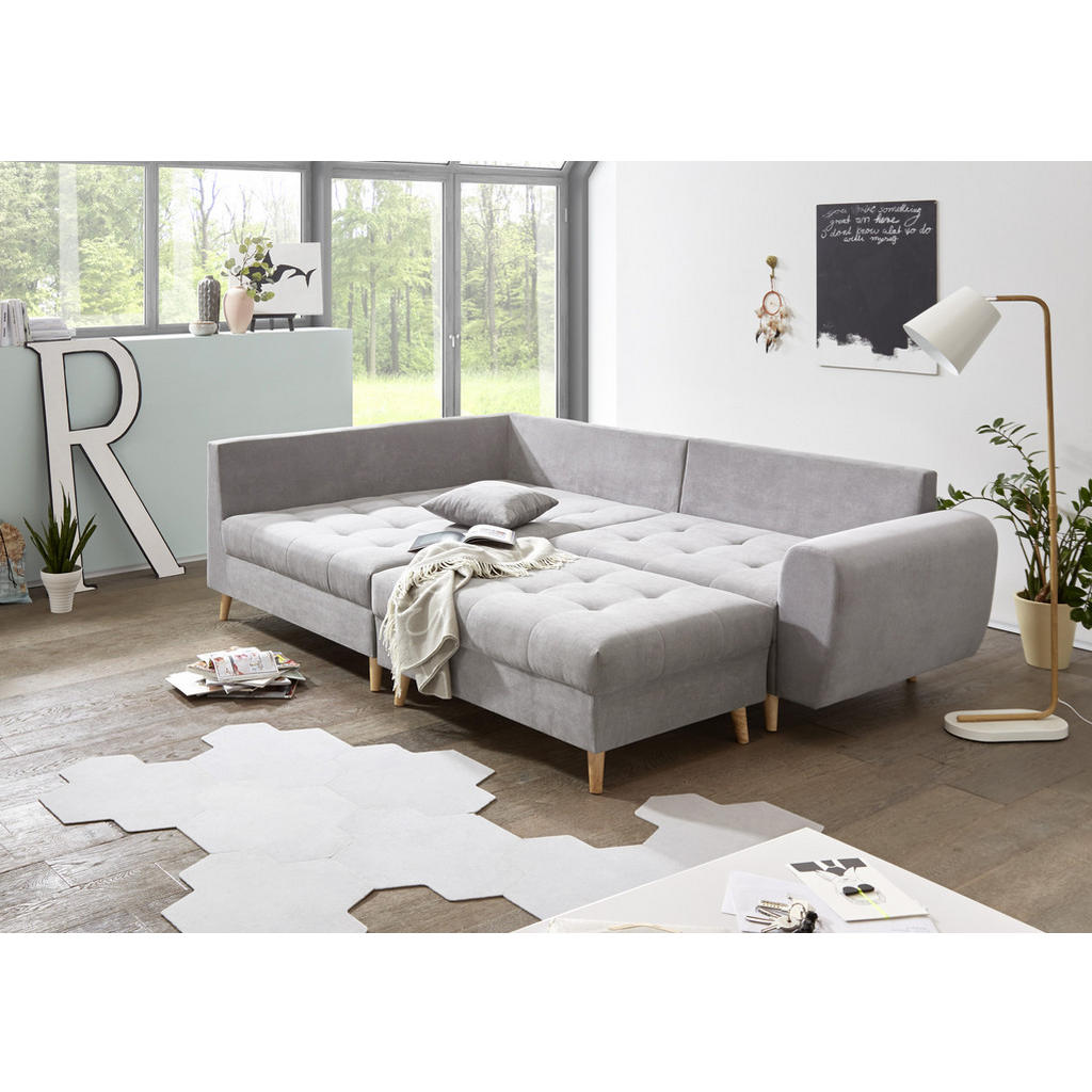 Thumbnail - Mid.you Hocker, Hellgrau, Textil, Uni, rechteckig, 106x48x80 cm, Stoffauswahl, Wohnzimmer, Hocker, Sitzhocker