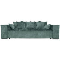 BIGSOFA in Flachgewebe Grün  - Chromfarben/Grün, KONVENTIONELL, Textil/Metall (256/68/122cm) - Carryhome