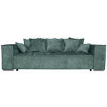 BIGSOFA Flachgewebe Grün  - Chromfarben/Grün, KONVENTIONELL, Textil/Metall (256/68/122cm) - Carryhome