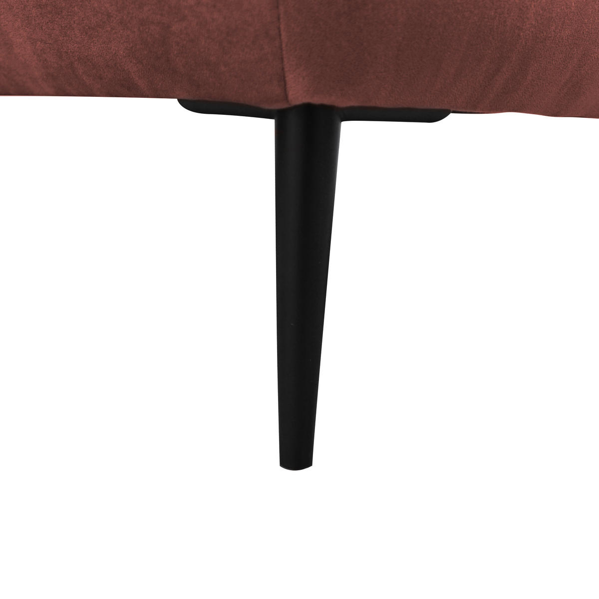 ECKSOFA in Velours Koralle  189/260 cm  - Koralle/Schwarz, Design, Textil/Metall (189/260cm) - MID.YOU