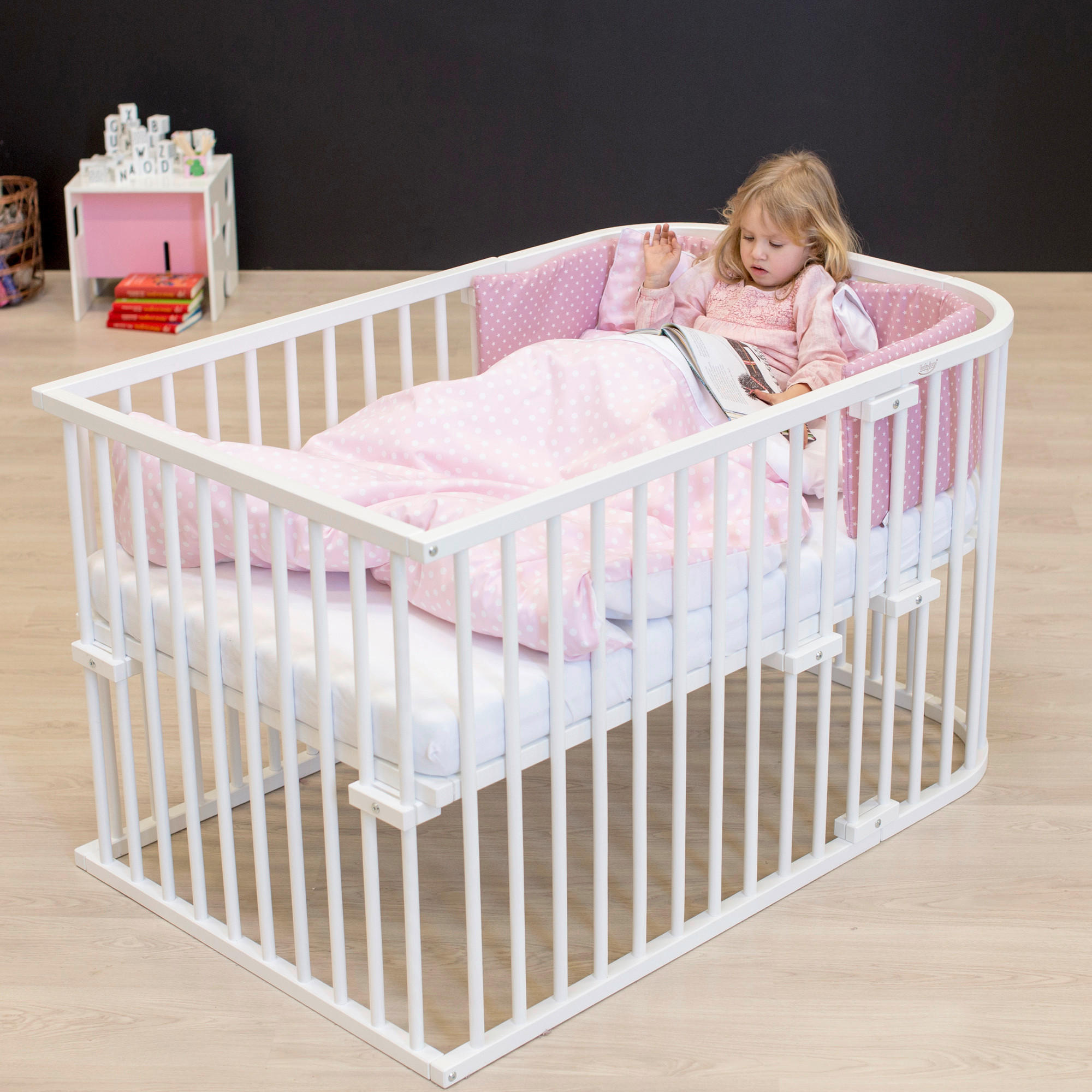 BEISTELLBETT BABY BAY  - Weiß, Basics, Holz (95/79cm) - Babybay