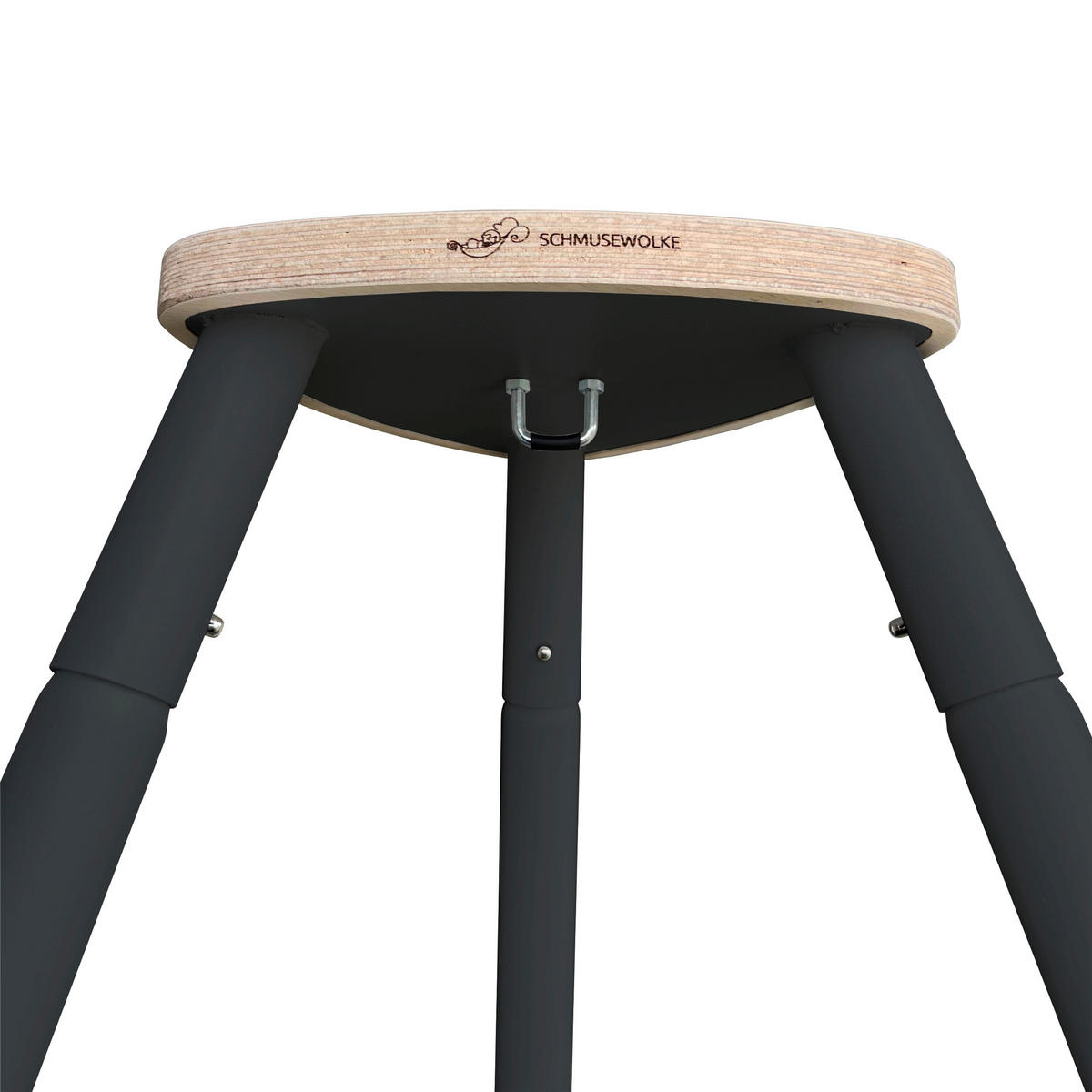 FEDERWIEGE Set inkl. Tipi-Gestell und Motor  Anthrazit, Grau  - Anthrazit/Grau, Basics, Kunststoff/Textil (135/194/135cm) - SCHMUSEWOLKE