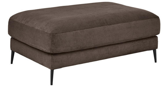 HOCKER Feincord Taupe  - Taupe/Schwarz, Design, Textil/Metall (120/43/90cm) - Dieter Knoll
