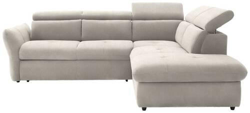 ECKSOFA in Velours Creme, Beige  254/224 cm  - Beige/Creme, Design, Kunststoff/Textil (254/224cm) - Stylife