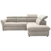 ECKSOFA in Velours Creme, Beige  254/224 cm  - Beige/Creme, Design, Kunststoff/Textil (254/224cm) - Stylife