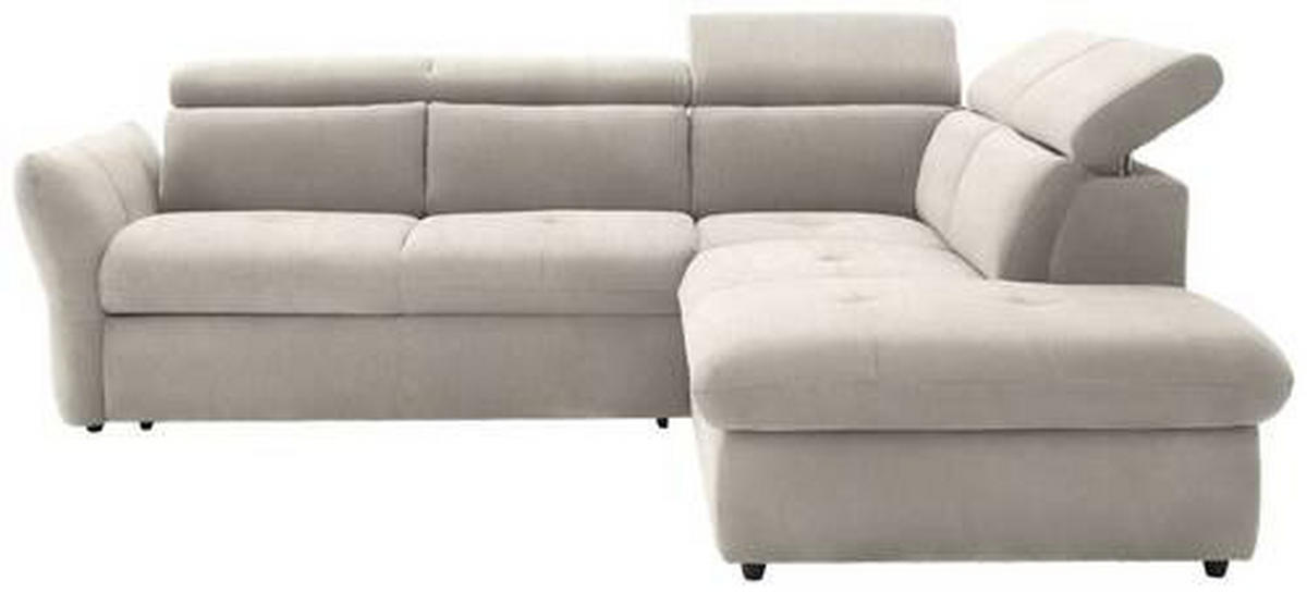 ECKSOFA in Velours Creme, Beige  254/224 cm  - Beige/Creme, Design, Kunststoff/Textil (254/224cm) - Stylife