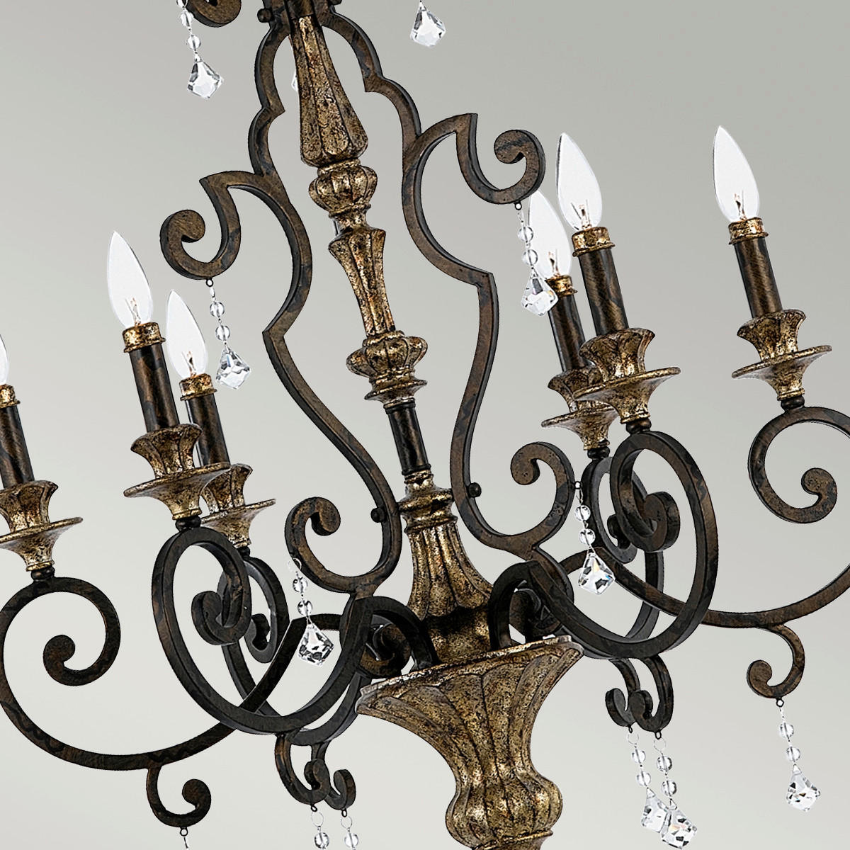 KRONLEUCHTER 71,1/105,5 cm    - Bronzefarben, Konventionell, Glas/Metall (71,1/105,5cm) - Elstead Lighting