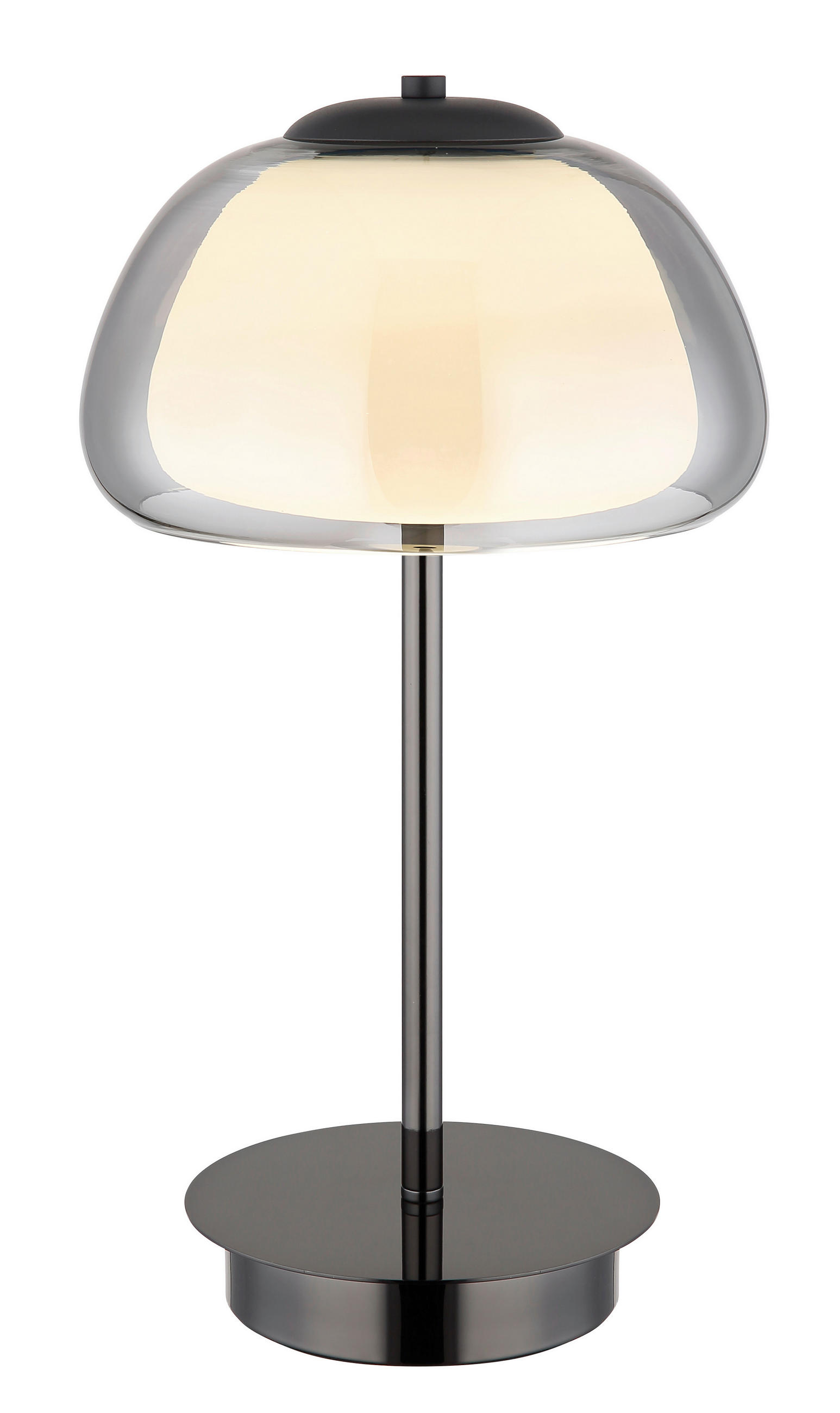 STOLNÍ LED LAMPA, dálkový ovladač, 25/46 cm  - šedá/bílá, Design, sklo (25/46cm) - Globo