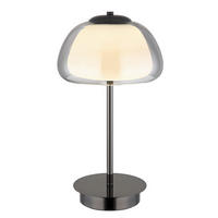 STOLNÍ LED LAMPA, dálkový ovladač, 25/46 cm  - šedá/bílá, Design, sklo (25/46cm) - Globo