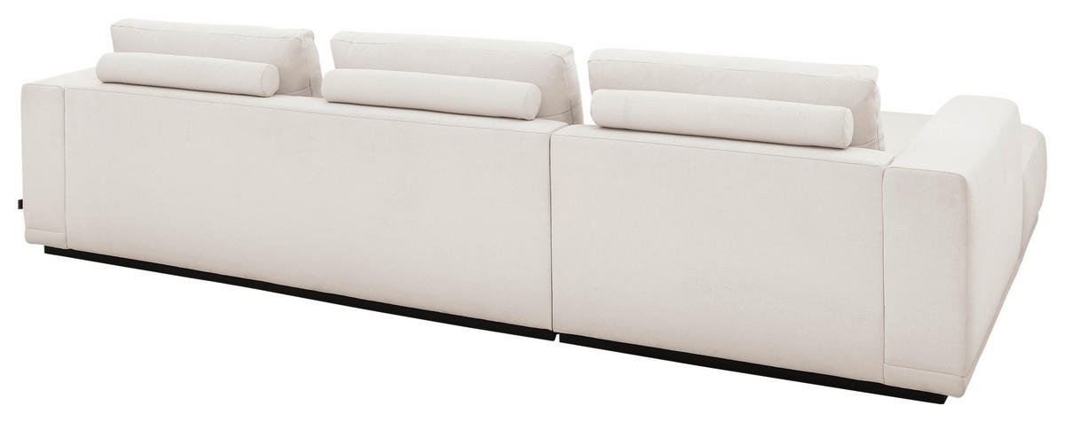 ECKSOFA Ottomane links, Eckteil  Weiß Chenille  - Schwarz/Weiß, Design, Kunststoff/Textil (166/316cm) - Musterring