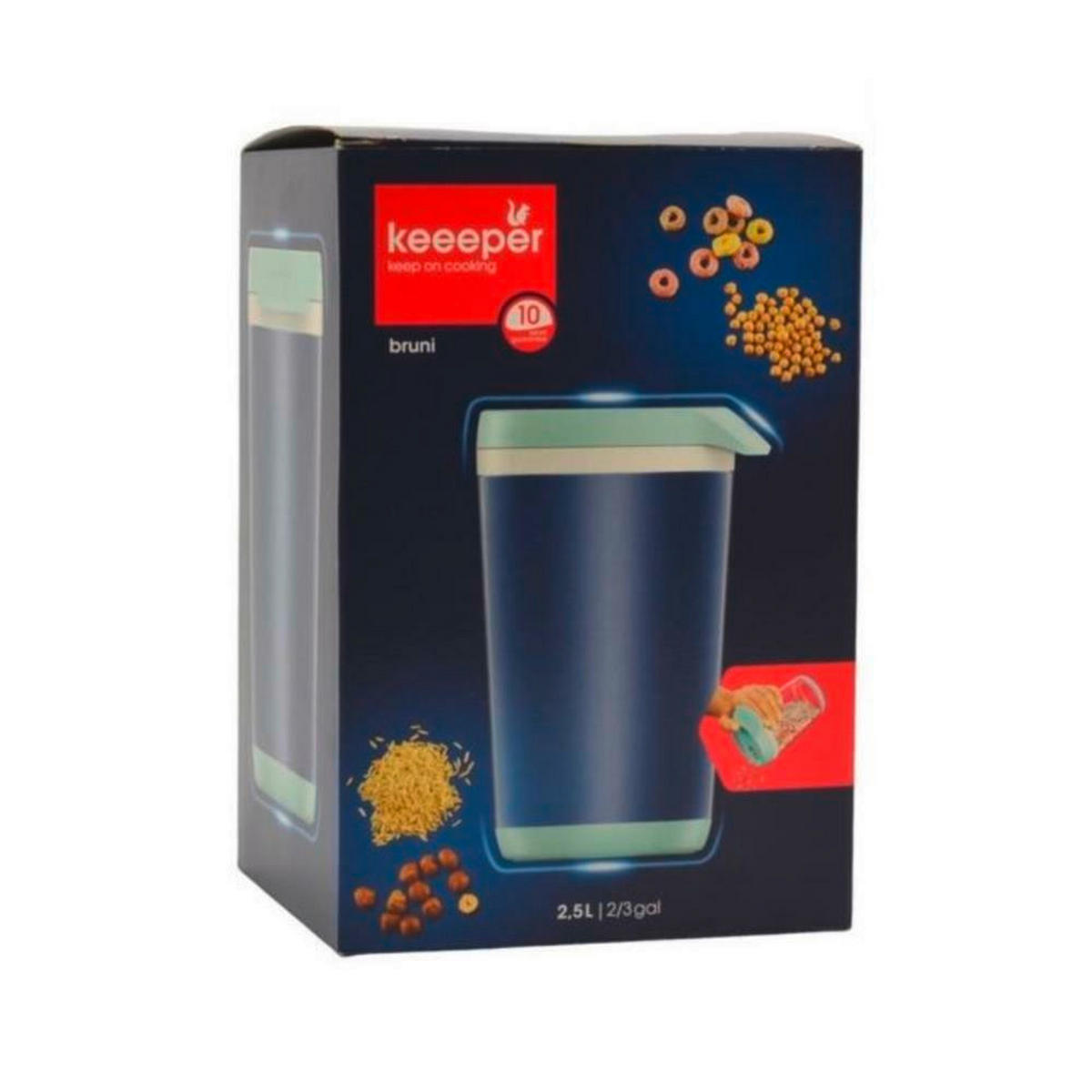 KUTIJA ZA HRANU  2,5 l    - mintzelena/prozirna, Osnovno, plastika (15/15/25cm)
