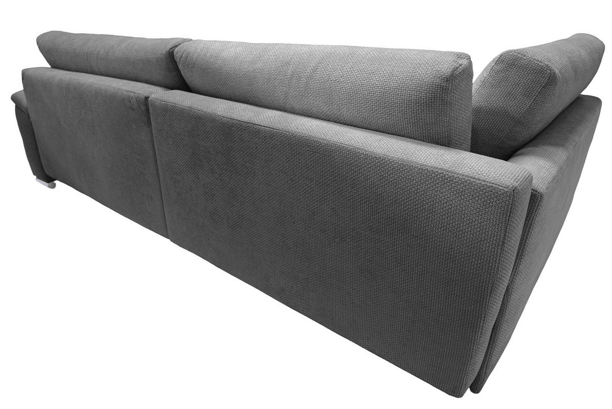 ECKSOFA in Struktur, Chenille Grau  - Silberfarben/Hellgrau, Design, Textil/Metall (178/268cm) - Livetastic